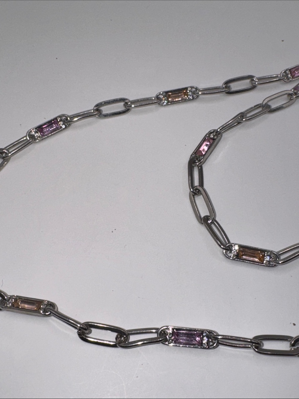 Laundry by Shelli Segal Pink Crystal Accent Necklace 24” (LR111/5) - Picture 4 of 8